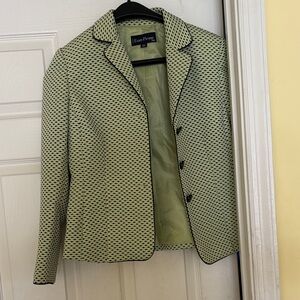 Evan Picone Women's Blazer in Green and Black Pattern